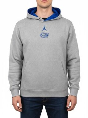 Jordan Florida Gators Hoodie Mens Large Gray Jumpman NCAA Sweatshirt